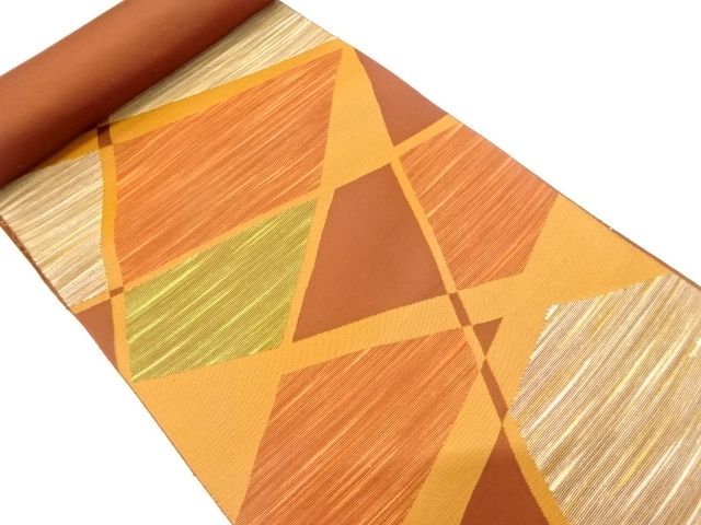 JAPANESE KIMONO / ANTIQUE BOLT FOR NAGOYA OBI / WOVEN STONE PAVEMENT